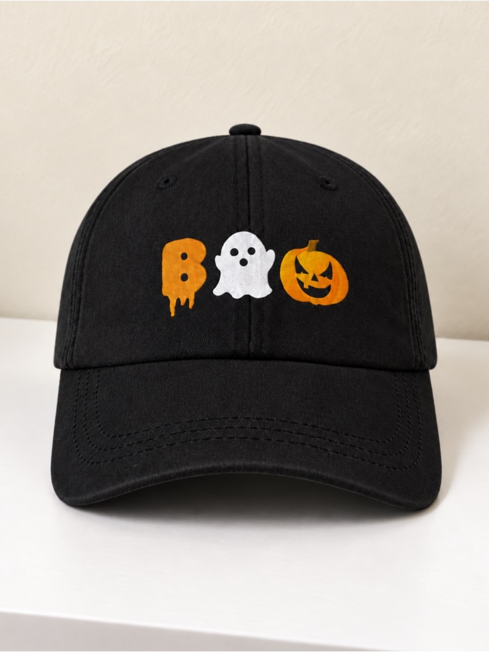 Boo Pumpkin Halloween Black Classic Dad Hat